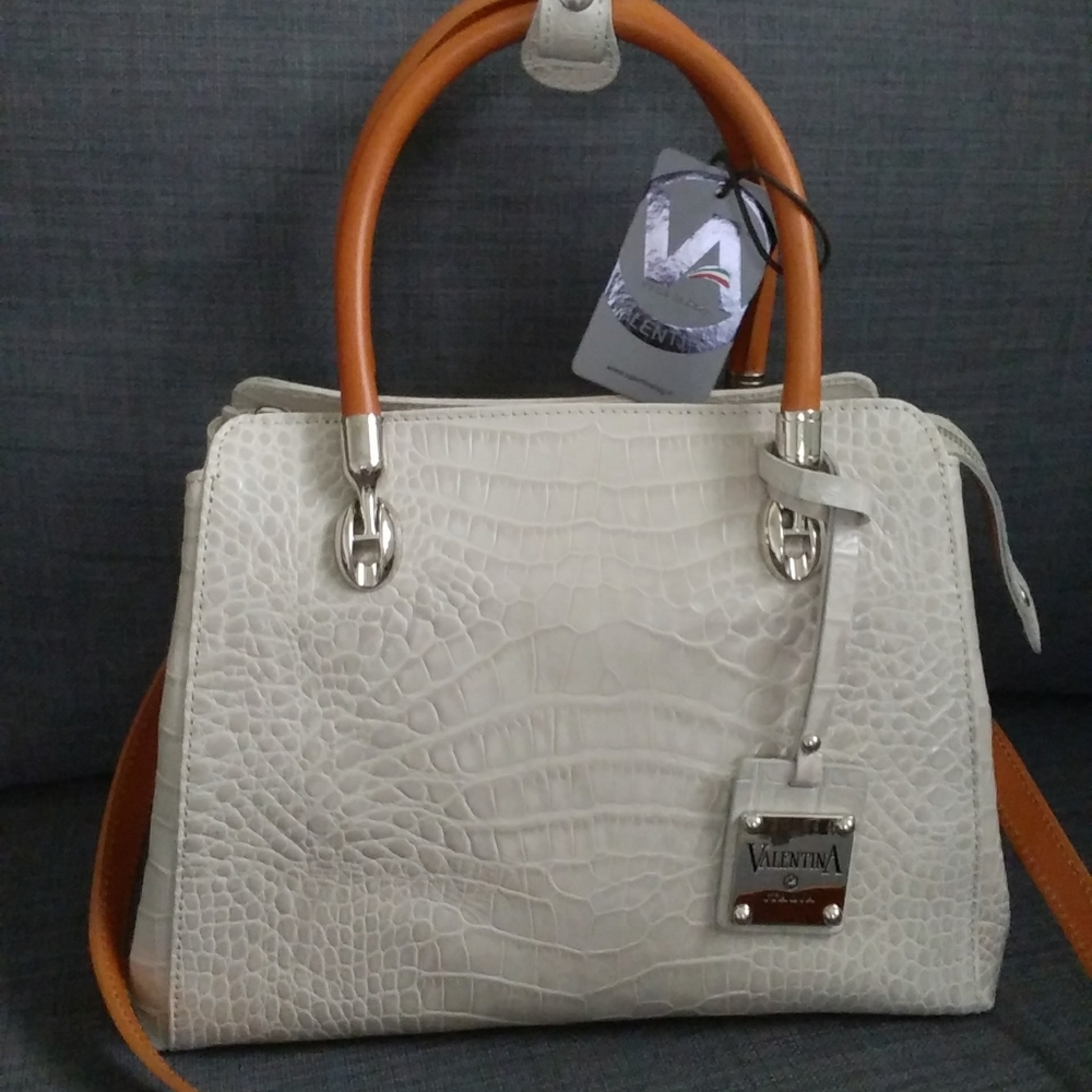 NWT VALENTINA SATCHEL HANDBAG LEATHER